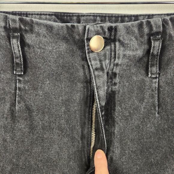 Zara Baggy Wide Jeans Women’s SZ 10 Black Wide Leg Crop Denim High Rise Cotton - Picture 5 of 14